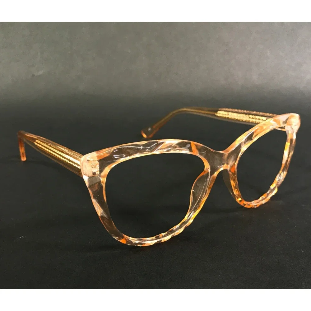 Capri Eyeglasses Frames UP 312 Blush Orange Clear Cat Eye Full Rim 52-18-140